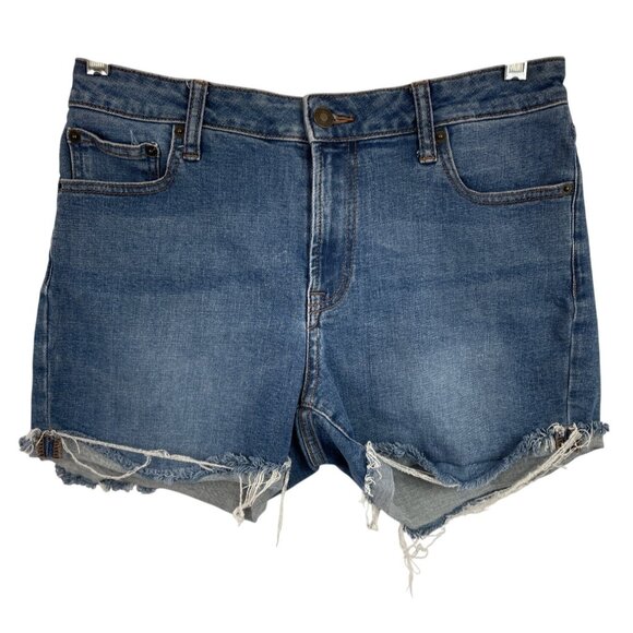 Goodthreads Womens Medium Wash Denim Cutoff Shorts Distressed Frayed Hem Size M - Picture 1 of 10